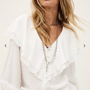 ba&sh White Ruffled Blouse